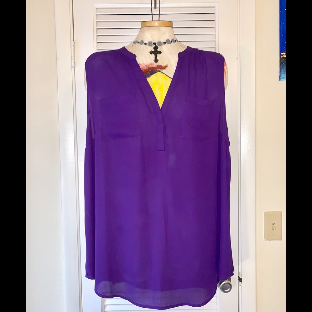 Torrid deep purple Harper Georgette tank blouse